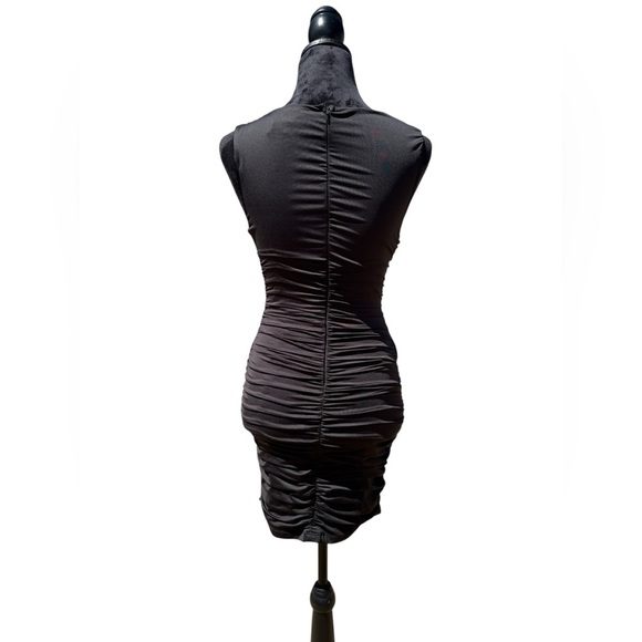 Nikibiki Black Ruched Mini Dress size Small - Picture 4 of 13